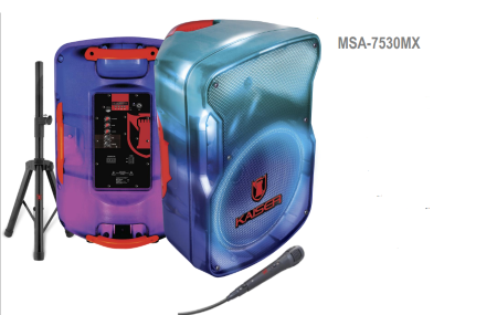 BAFLE REC 15" 25,000W PMPO MSA7530MX C/TRIPIE Y MICROFONO